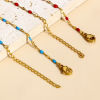 Picture of 304 Stainless Steel Enamel Lips Chain Bracelets Gold Plated With Lobster Claw Clasp And Extender Chain 17.5cm(6 7/8") long
