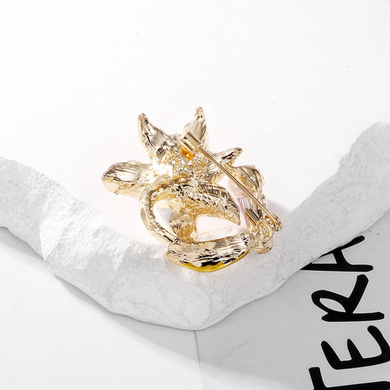 Imagen de Étnico Pin Broches Lilium Chapado en Oro Esmalte 1 Unidad