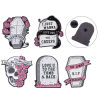 Picture of Punk Pin Brooches Coffin Halloween Tombstone Multicolor Enamel