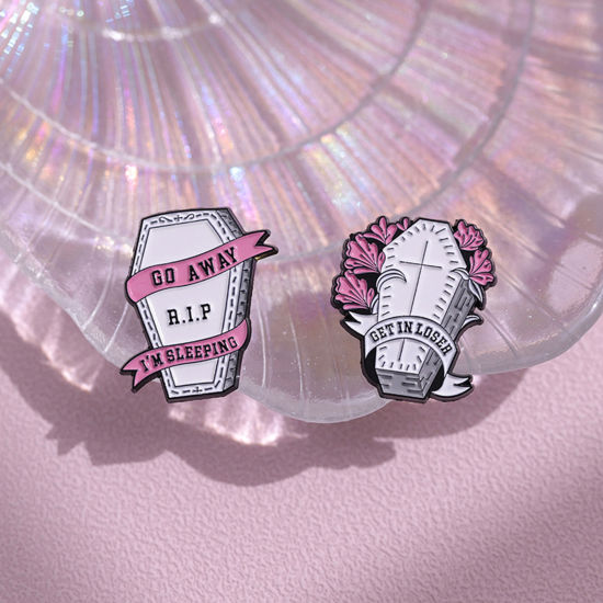 Immagine di Punk Spilla Bara Halloween Lapide Multicolore Smalto 1 Pz