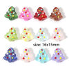 Picture of Lampwork Glass Beads For DIY Jewelry Making Christmas Tree Multicolor Enamel About 16mm x 15mm