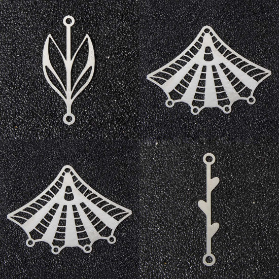 Picture of Iron Based Alloy Filigree Stamping Connectors Charms Pendants Multicolor