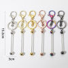 Picture of Zinc Based Alloy & Iron Based Alloy Beadable Keychain & Keyring Bars Blanks DIY Craft Accessories Multicolor Can Be Screwed Off 15.2cm x 3cm