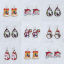 Image de Boucles d'Oreilles Simple en Bois Naturel Multicolore Goutte d'Eau Père Noël Creux 1 Paire