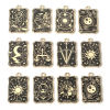 Picture of Zinc Based Alloy Tarot Charms Gold Plated Black Rectangle Enamel 28mm x 18mm