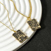 Picture of Zinc Based Alloy Tarot Charms Gold Plated Black Rectangle Enamel 28mm x 18mm