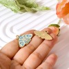 Picture of Zinc Based Alloy Insect Charms Gold Plated Multicolor Moth Sun & Moon Enamel