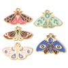 Picture of Zinc Based Alloy Insect Charms Gold Plated Multicolor Moth Sun & Moon Enamel