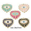 Picture of Zinc Based Alloy Religious Charms Gold Plated Multicolor Heart Evil Eye Enamel 28mm x 27mm