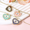 Picture of Zinc Based Alloy Religious Charms Gold Plated Multicolor Heart Evil Eye Enamel 28mm x 27mm