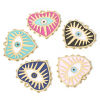 Picture of Zinc Based Alloy Religious Charms Gold Plated Multicolor Heart Evil Eye Enamel 28mm x 27mm