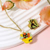 Picture of Zinc Based Alloy Charms Gold Plated Multicolor Flowerpot Cat Enamel