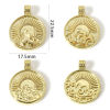 Picture of Brass Charms 18K Real Gold Plated Sun 22.5mm x 17.5mm