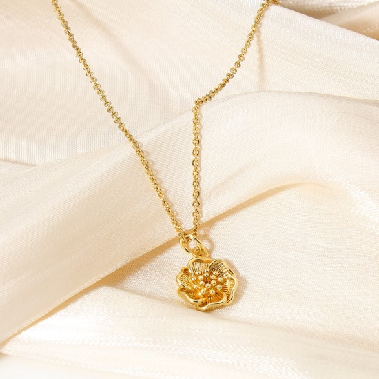 Picture of Brass Charms 18K Real Gold Plated Flower