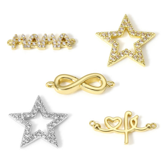 Picture of Brass Connectors Charms Pendants Real Gold Plated                                                                                                                                                                                                             
