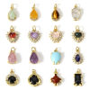 Picture of Brass Charms 18K Real Gold Plated Imitation Gemstones