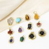 Picture of Brass Charms 18K Real Gold Plated Imitation Gemstones
