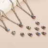 Picture of 304 Stainless Steel Birthstone Charms Silver Tone Round 6mm x 3mm