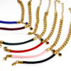 Picture of 304 Stainless Steel Splicing Pig Nose Chain Braided Bracelets Gold Plated Multicolor 17cm(6 6/8") long