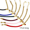Picture of 304 Stainless Steel Splicing Rolo Chain Braided Bracelets Gold Plated Multicolor 17cm(6 6/8") long
