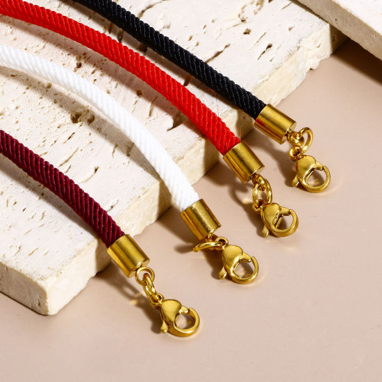 Imagen de 1 Unidad 304 Acero Inoxidable Empalme Rollo Cadena Pulseras Trenzadas Chapado en Oro Multicolor 17cm longitud
