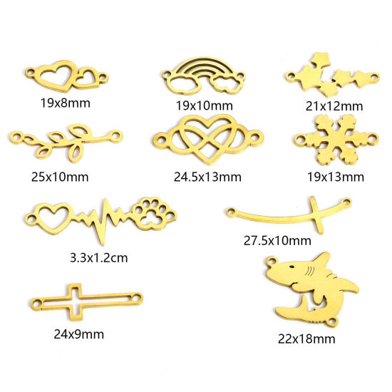 Picture of 304 Stainless Steel Connectors Charms Pendants Gold Plated