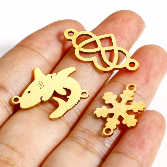 Picture of 304 Stainless Steel Connectors Charms Pendants Gold Plated