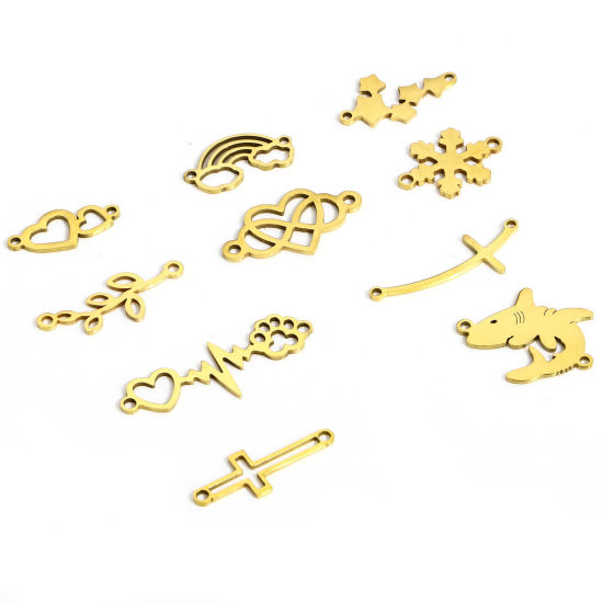 Picture of 304 Stainless Steel Connectors Charms Pendants Gold Plated