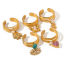 Imagen de 1 Unidad Enchapado al Vacío Ecológico Retro Elegante 18K Oro Real Chapado 304 Acero Inoxidable y Diamantes de Imitación Abierto Corazón Flor Anillos Para Mujeres Fiesta