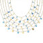 1 Piece 304 Stainless Steel Necklace Gold Plated Blue Tassel Enamel 45cm(17 6/8") long の画像