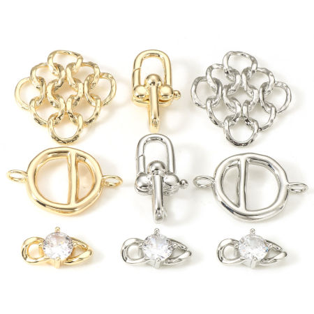 2 個 真鍮 コネクター ペンダント チャーム ゴールドフィルド