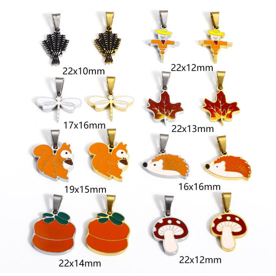 Immagine di 1 Pz Placcatura Sottovuoto 304 Acciaio Inossidabile Ciondoli Pendenti Animale Insetto Smalto