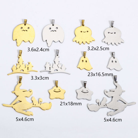 Picture of Vacuum Plating 304 Stainless Steel Halloween Charm Pendant