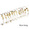 Imagen de 1 Unidad 304 Acero Inoxidable Flor del Mes de Nacimiento Cable Cadena Cruz Pulseras Chapado en Oro de 18K Multicolor Rhinestone 16cm longitud