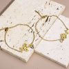 Imagen de 1 Unidad 304 Acero Inoxidable Flor del Mes de Nacimiento Cable Cadena Cruz Pulseras Chapado en Oro de 18K Multicolor Rhinestone 16cm longitud