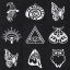 Image de 5 Pcs Pendentifs en 304 Acier Inoxydable Estampe en Filigrane Argent Mat Creux