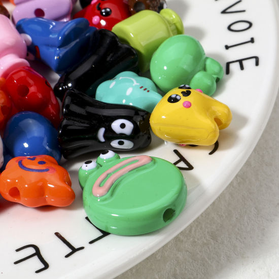 Picture of Acrylic Beads For DIY Charm Jewelry Making At Random Mixed Color Halloween Ghost Eye 3D
