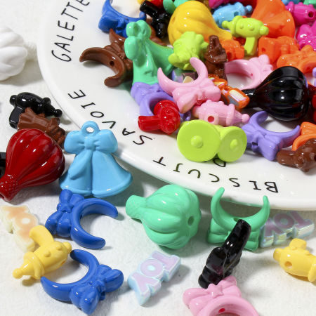Acrylic Beads For DIY Jewelry Making At Random Mixed Color Christmas Jingle Bell