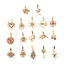 Picture of 304 Stainless Steel Exquisite Charms Gold Plated Crown Heart Multicolour Cubic Zirconia