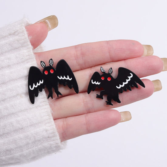 Picture of Punk Pin Brooches Halloween Bat Animal Black Enamel