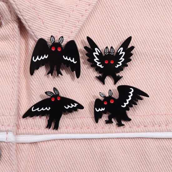 Picture of Punk Pin Brooches Halloween Bat Animal Black Enamel