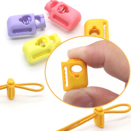 Image de 10 Pcs Arrêt Cordon en Plastique Multicolore 22mm x 13.8mm
