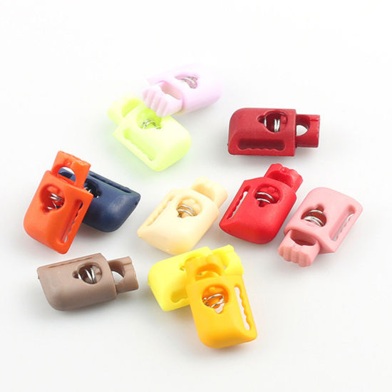 Image de 10 Pcs Arrêt Cordon en Plastique Multicolore 22mm x 13.8mm