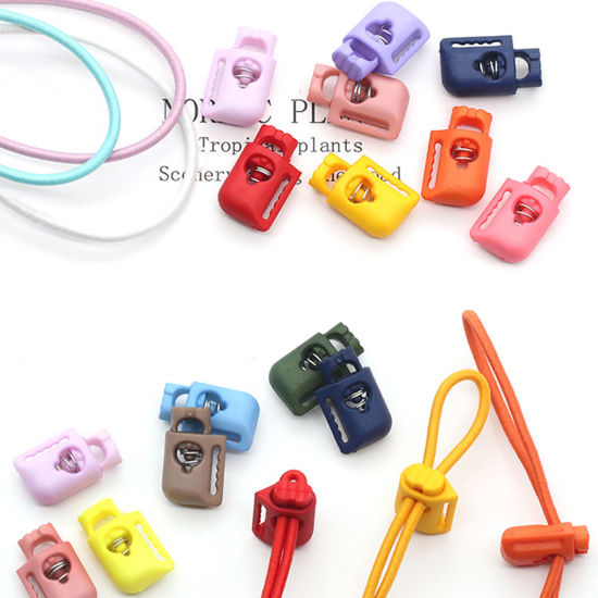 Image de 10 Pcs Arrêt Cordon en Plastique Multicolore 22mm x 13.8mm