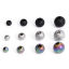 Image de 5 Pcs Perles pour DIY Fabrication de Bijoux (Demi-Trou) en 304 Acier Inoxydable Rond Amas Stellaire