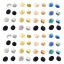 Image de 8 Pcs Boucle d'Oreille à Tige avec Accessoires de Connecteur de Boucle en 304 Acier Inoxydable Ovale 20mm x 16mm, Epaisseur de Fil: (21 gauge)