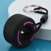 Picture of PVC Cute Keychain & Keyring Silver Tone Black Wheel