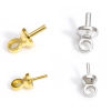Picture of Eco-friendly Brass Pearl Pendant Connector Bail Pin Cap Real Gold Plated