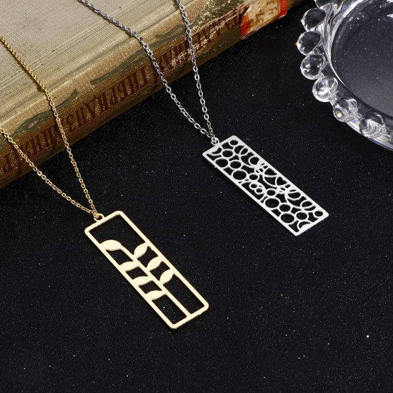 Immagine di 10 Pz Lega di Ferro Filigree Stamping Ciondoli Multicolore Rettangolo Filigrana