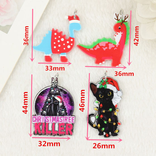 Picture of Acrylic Christmas Pendants Multicolor Double Sided